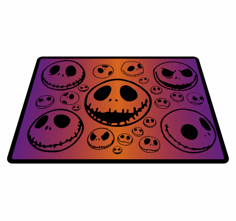 Tappeto vinile Halloween modello di teschi spettrali - TenStickers
