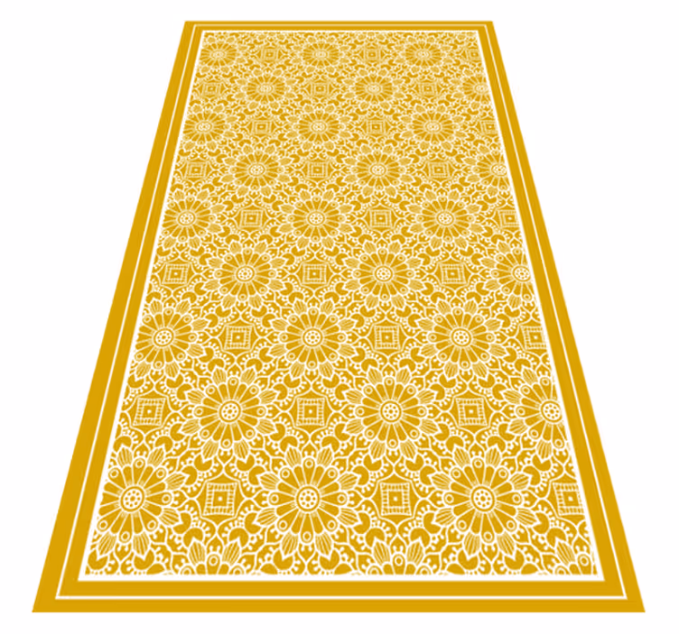 Tappeto in vinile retro/vintage Forma vintage giallo - TenStickers