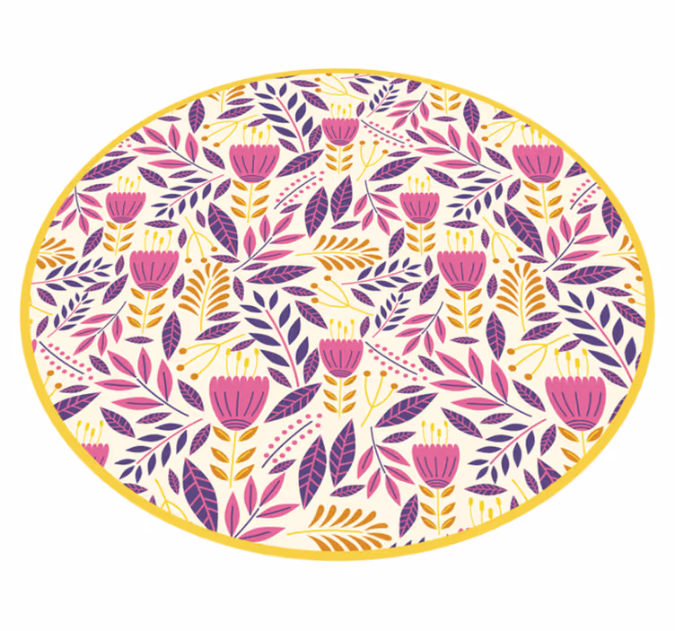 Tappeto vinile fiori disegno di simmetria floreale - TenStickers