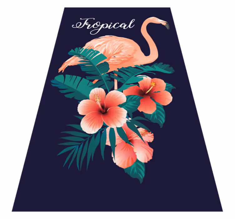 Tappeto vinile animali fenicottero tropicale - TenStickers