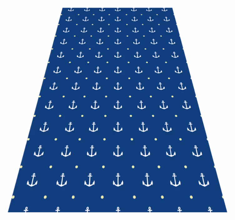 Tappeto vinile blu ancore nautiche - TenStickers