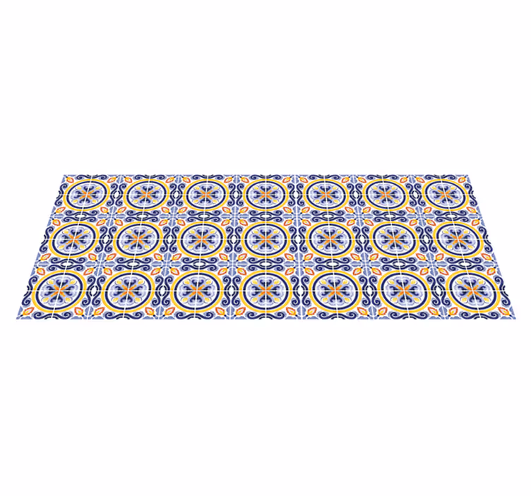 Tappeto vinile piastrelle intricato motivo mediterraneo - TenStickers
