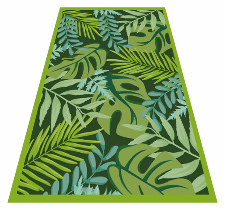 Tappeto vinile fiori arredamento con foglie tropicali - TenStickers