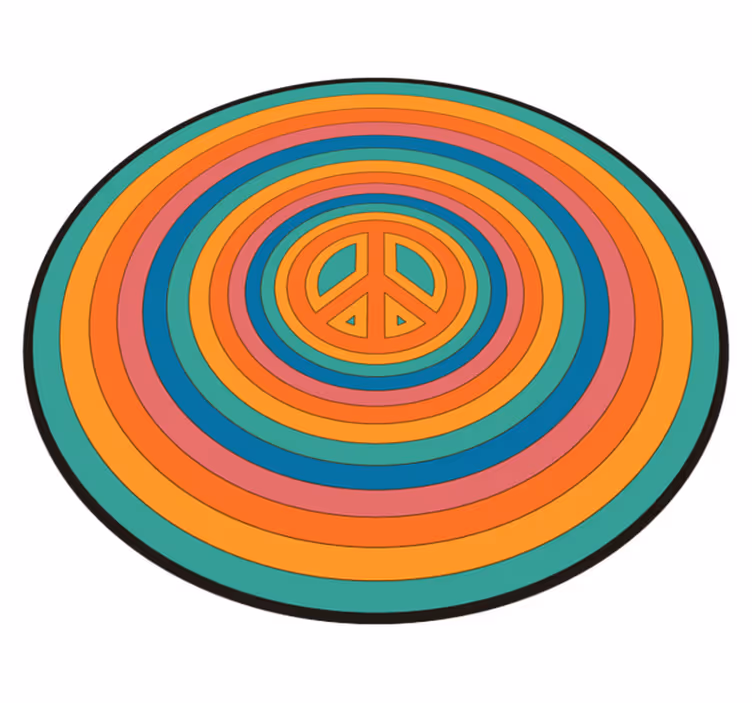 Tappeto vinile per ragazzi simbolo di pace colorato - TenStickers