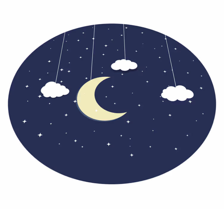 Tappeto vinile per bambini tema della notte stellata - TenStickers