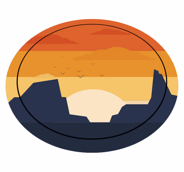 Tappeto vinile natura vista del picco crepuscolare - TenStickers