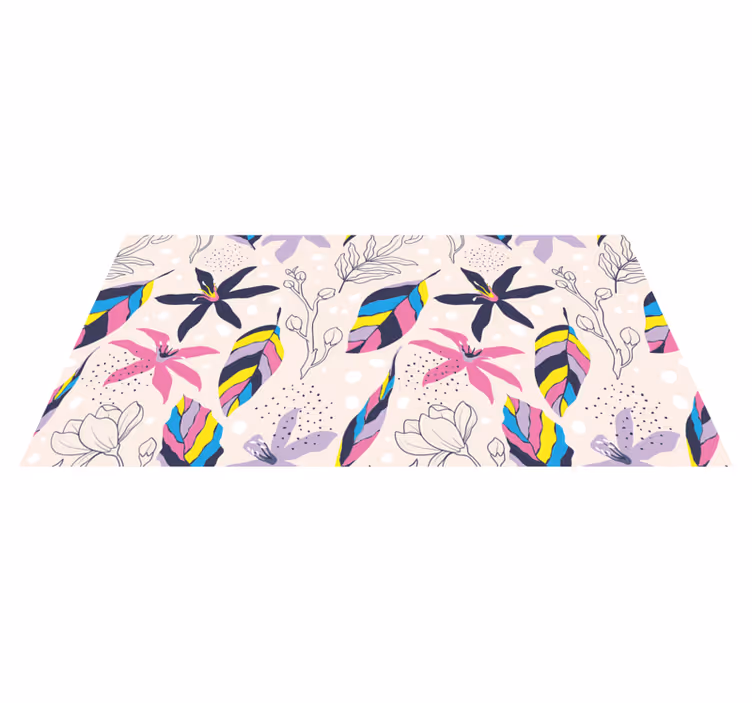 Tappeto vinile fiori fantasia floreale - TenStickers
