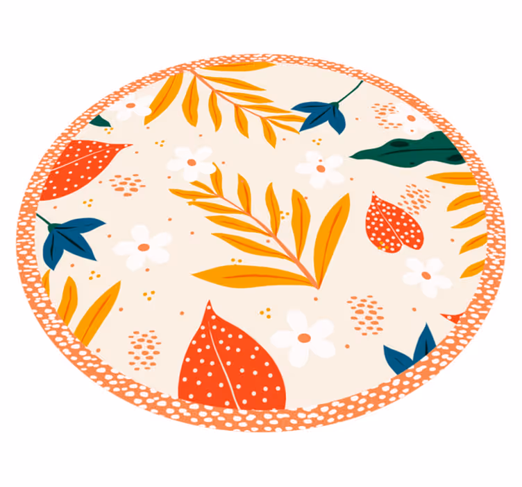 Tappeto vinile fiori motivo botanico autunnale - TenStickers