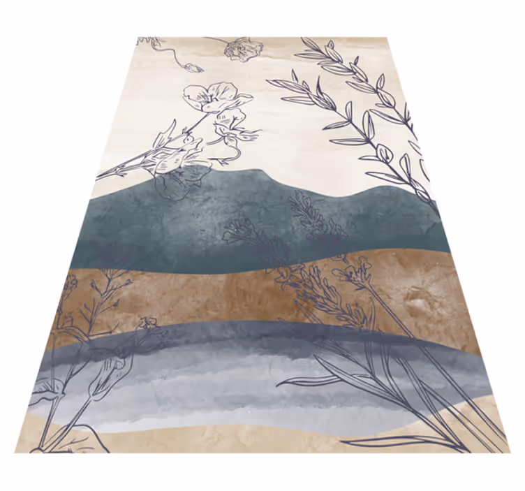 Tappeto vinile fiori sagoma botanica - TenStickers