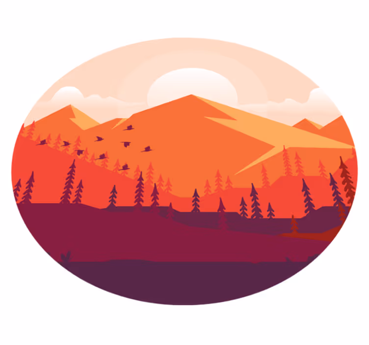 Tappeto vinile motivi paesaggio montuoso - TenStickers
