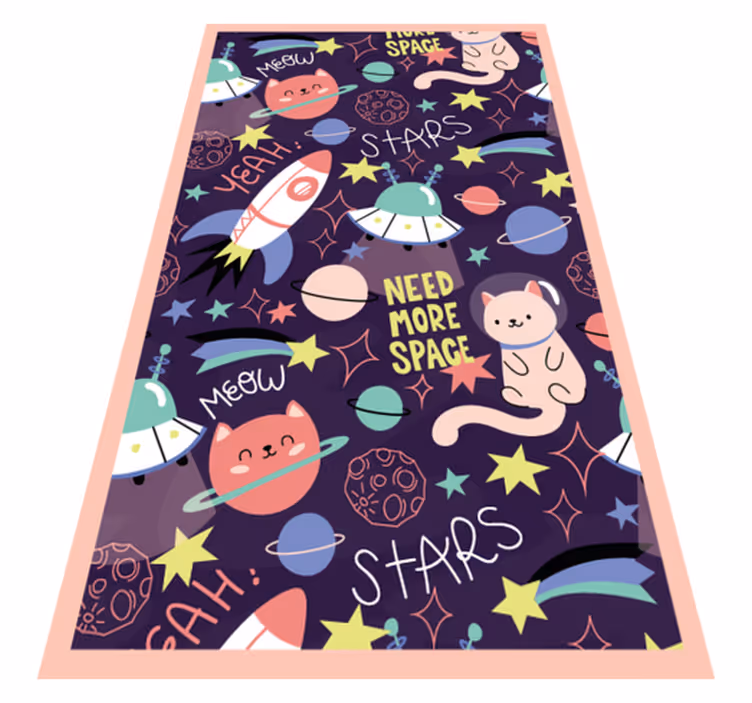 Tappeto vinile per bambini area giochi a tema spaziale - TenStickers
