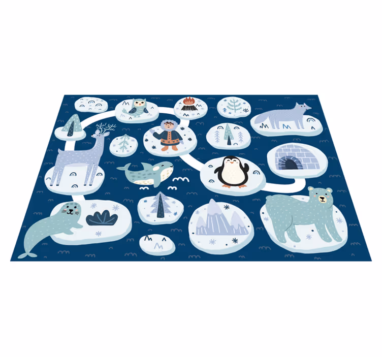 Tappeto vinile per bambini avventura artica - TenStickers