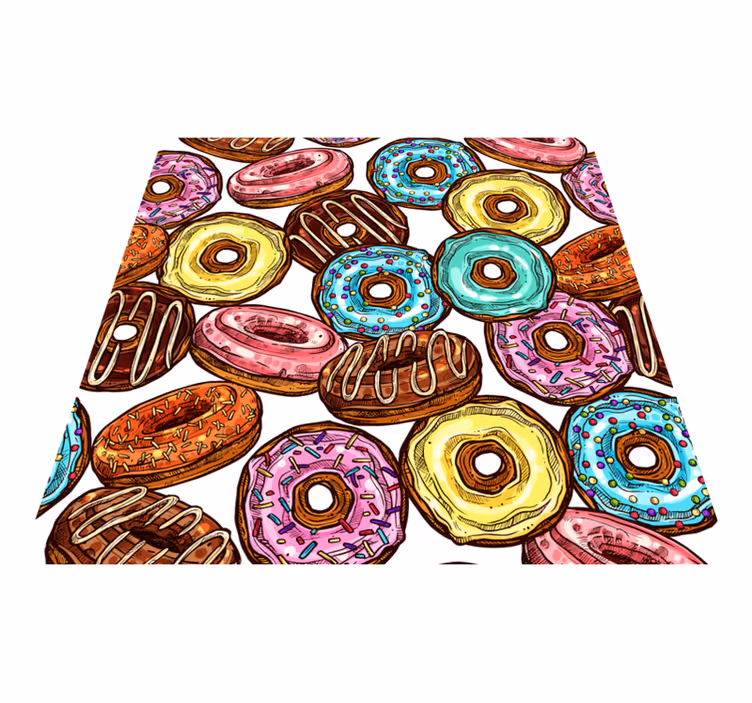Tappeto vinile per bambini collezione di ciambelle colorate - TenStickers