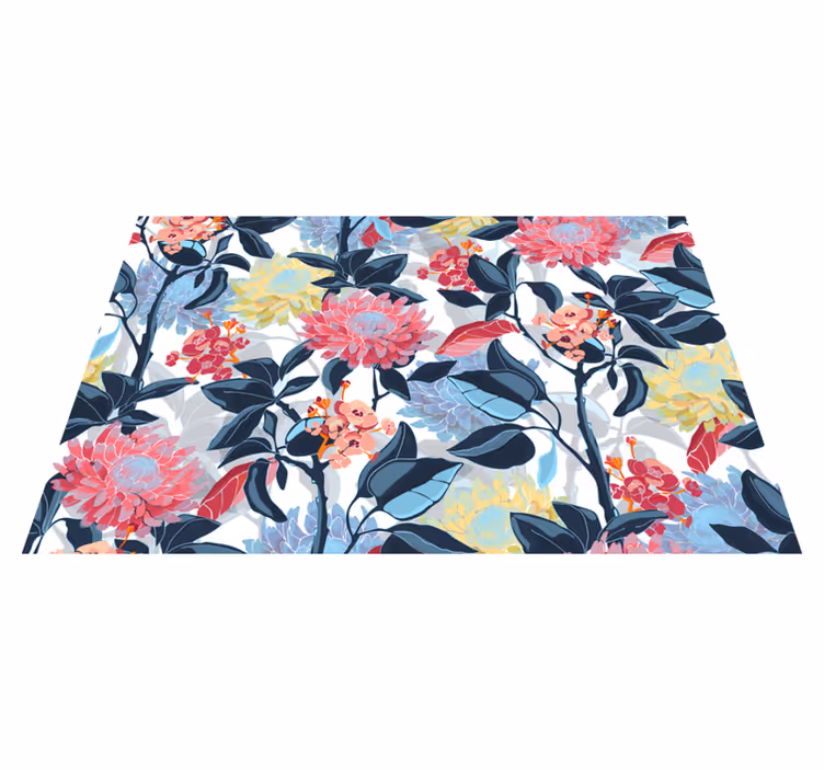 Tappeto vinile fiori dettaglio della composizione floreale - TenStickers