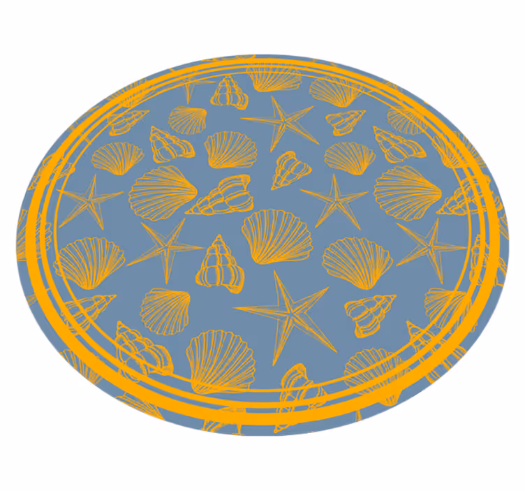Tappeto vinile animali cerchio con motivi marini - TenStickers