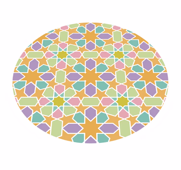 Tappeto vinile geometrico cerchio di mosaico stellato - TenStickers
