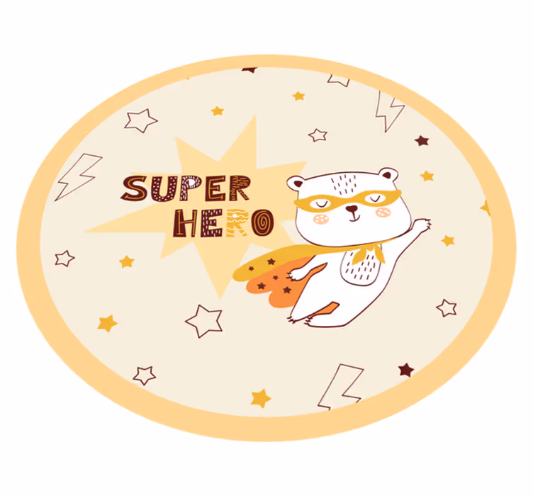 Tappeto vinile per bambini orso supereroe - TenStickers