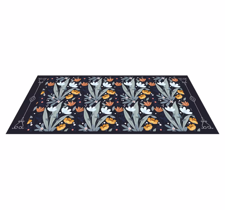 Tappeto vinile fiori modello di composizione floreale - TenStickers