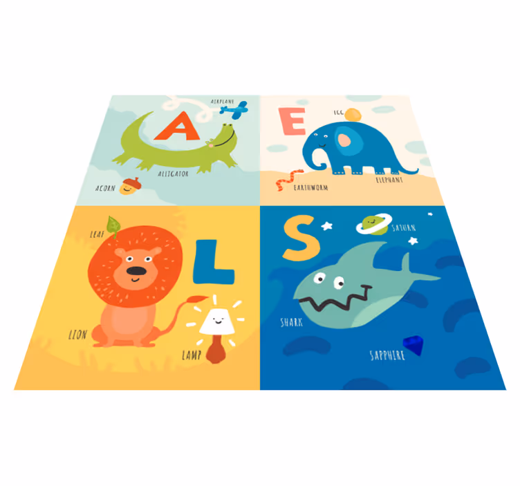 Tappeto vinile alfabeto design per apprendimento lettere - TenStickers