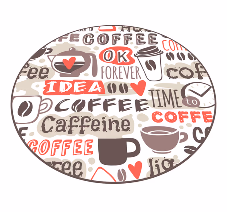 Tappeto pvc cucina cerchia degli amanti del caffè - TenStickers