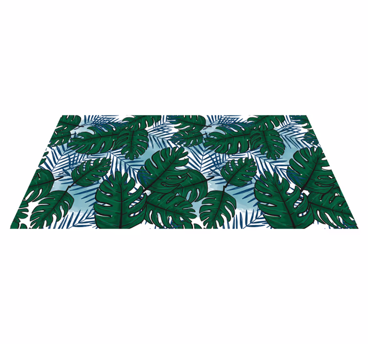 Tappeto vinile fiori modello di monstera tropicale - TenStickers