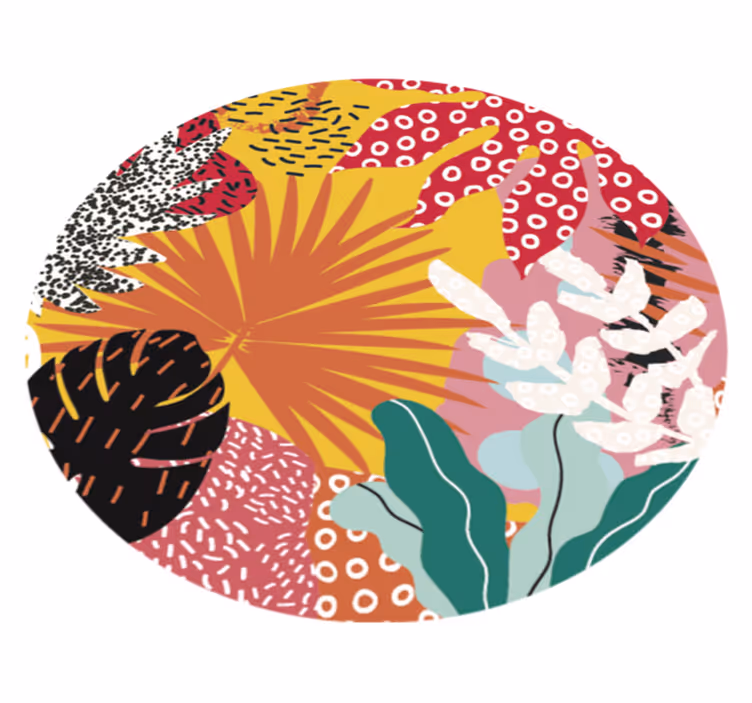 Tappeto vinile fiori armonia botanica tropicale - TenStickers