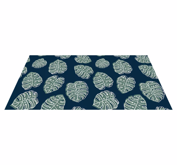 Tappeto vinile fiori motivo a foglie di monstera - TenStickers