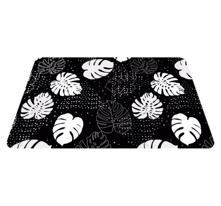 Tappeto vinile fiori botanico monocromatico - TenStickers