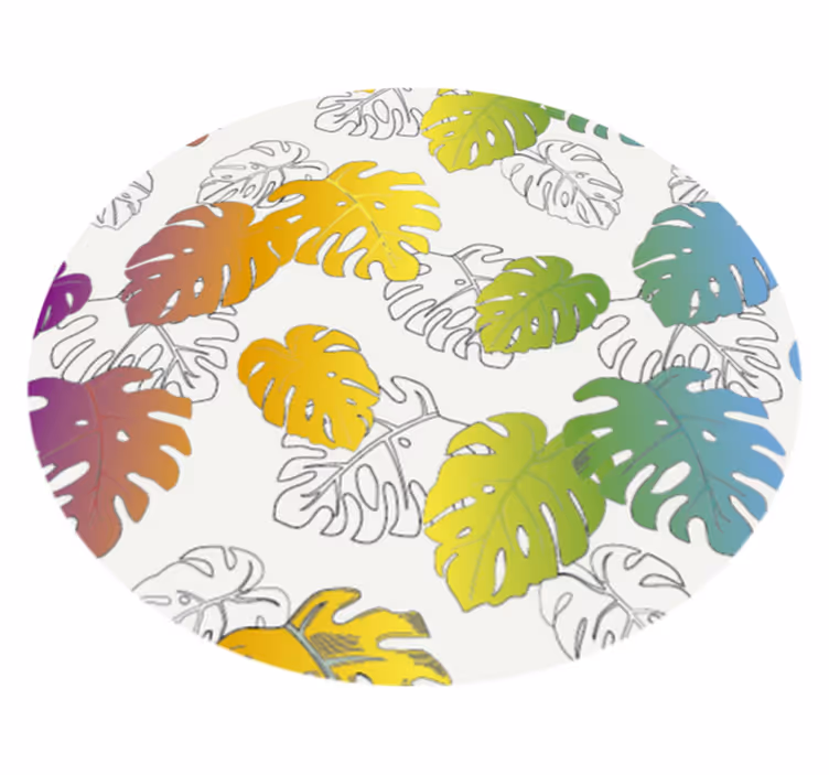 Tappeto vinile fiori delizia tropicale dei monstera - TenStickers