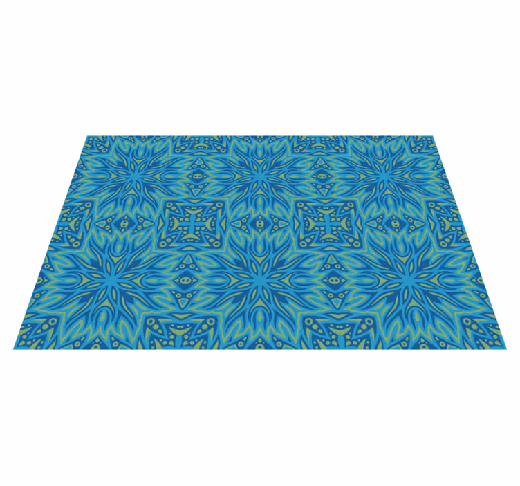 Tappeto vinile blu simmetria ispirata al blu - TenStickers