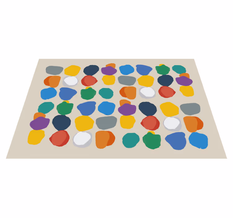 Tappeto vinile geometrico forme di ciottoli colorati - TenStickers
