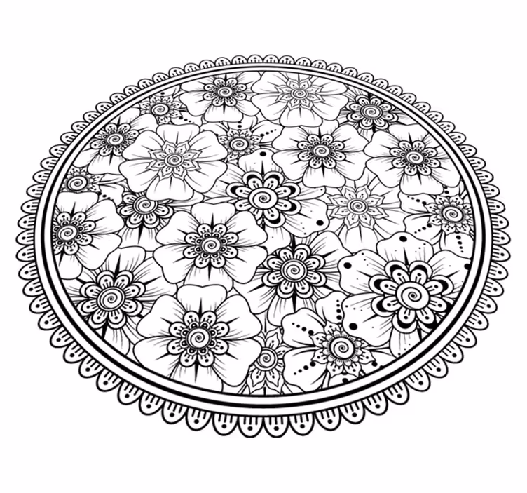Tappeto vinile Mandala motivo floreale mandala - TenStickers