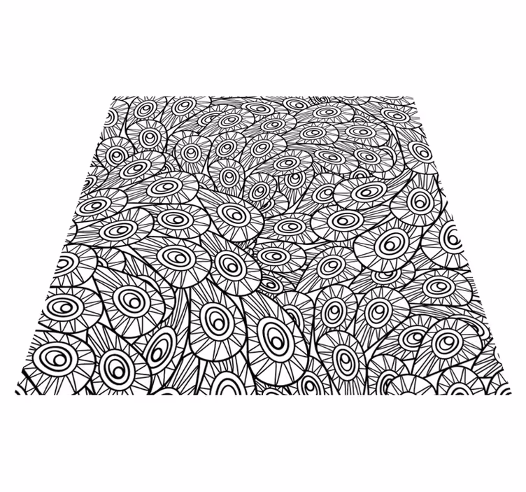 Tappeto vinile Mandala modello di piume di pavone - TenStickers