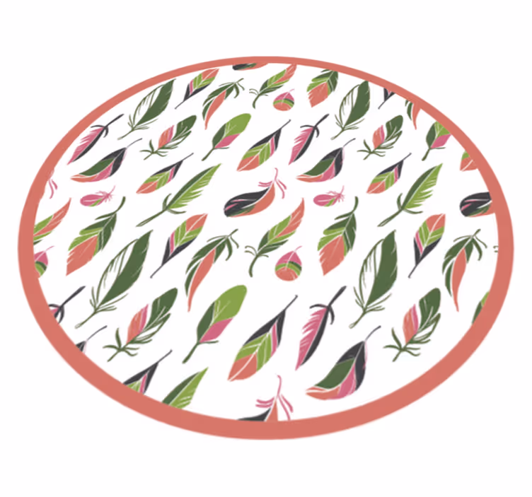 Tappeto vinile fiori cerchio con motivi botanici - TenStickers