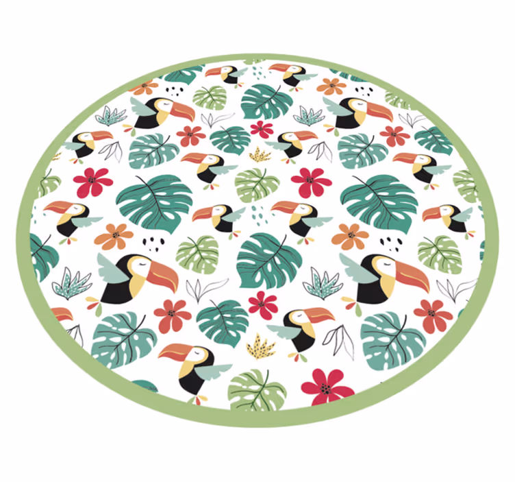 Tappeto vinile animali motivo tucano tropicale - TenStickers