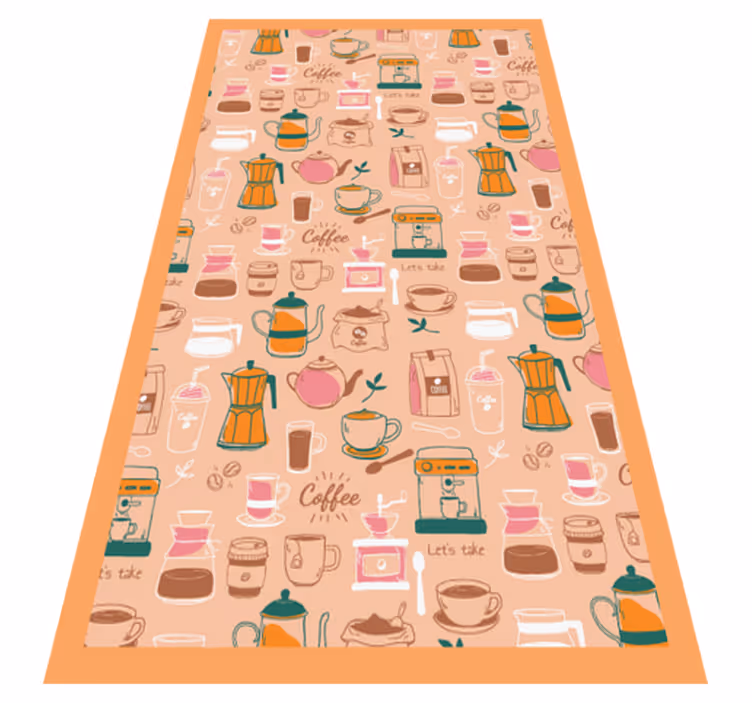 Tappeto pvc cucina collage della caffetteria - TenStickers