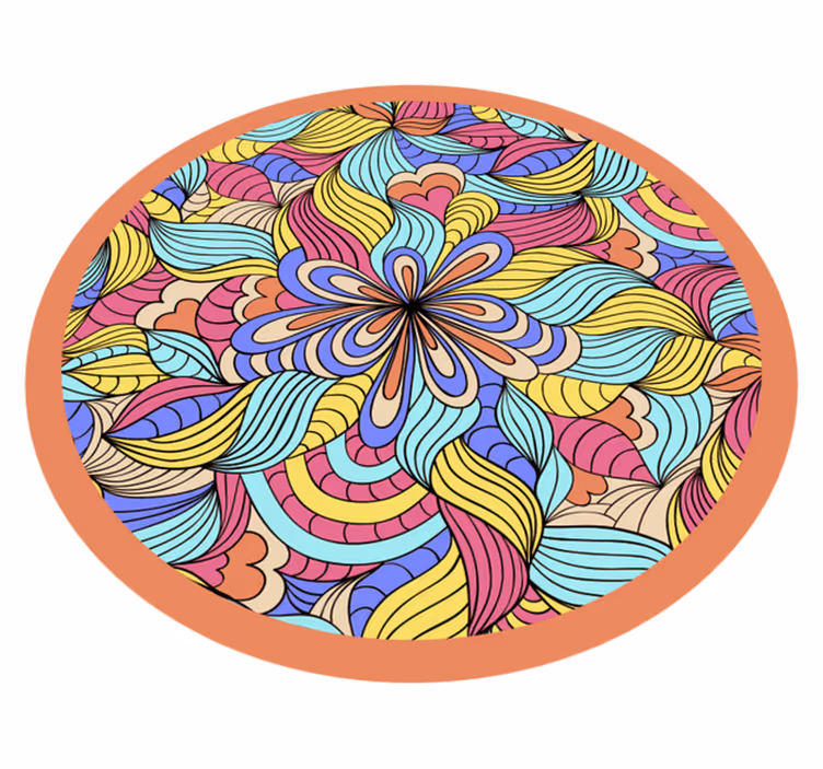 Tappeto vinile fiori idromassaggio floreale - TenStickers