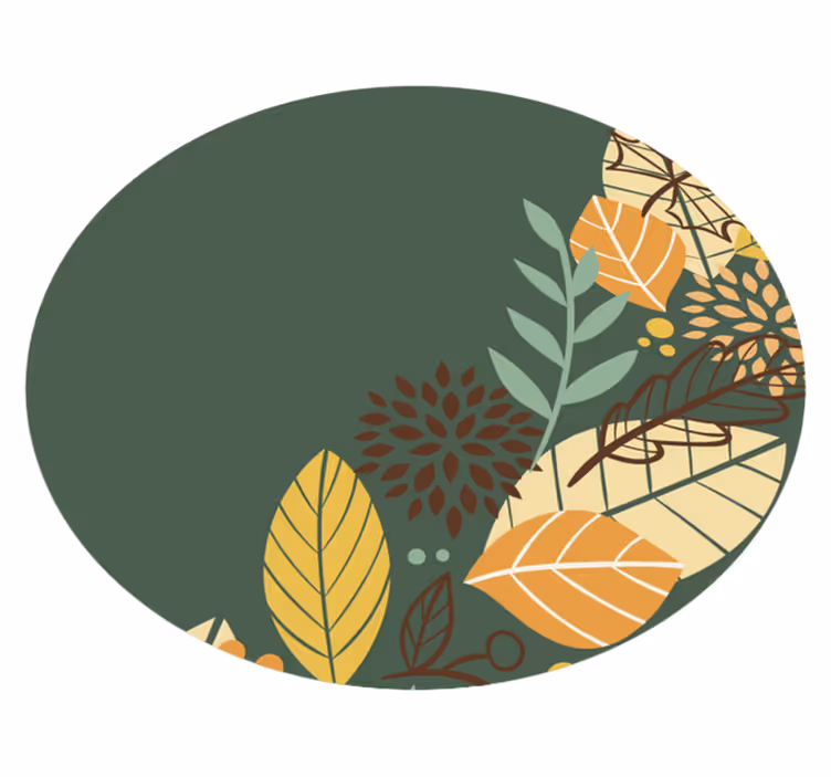 Tappeto vinile fiori cerchio con motivi botanici - TenStickers