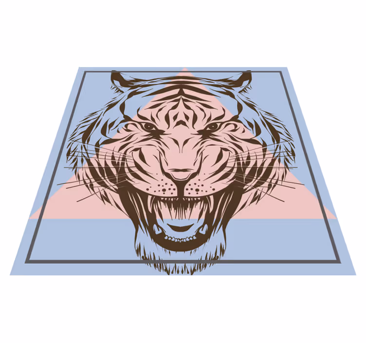 Tappeto vinile animali ritratto stilizzato della tigre - TenStickers