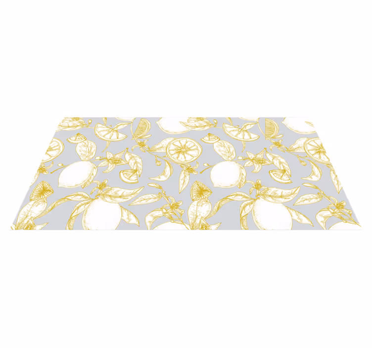 Tappeto vinile fiori motivo botanico di agrumi - TenStickers