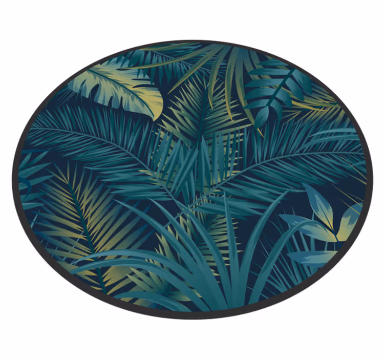 Tappeto vinile fiori insieme di foglie tropicali - TenStickers