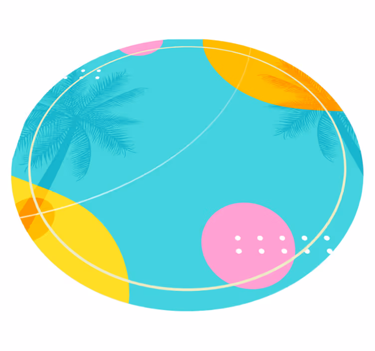 Tappeto vinile fiori decorazioni di palme tropicali - TenStickers