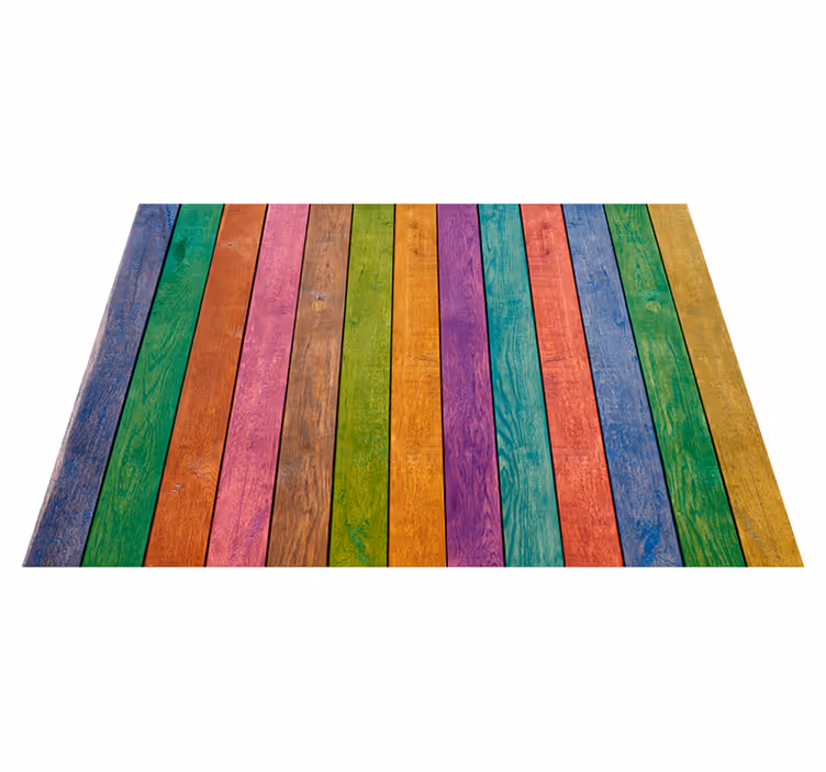 Tappeto vinile effetto legno modello di plancia colorata - TenStickers