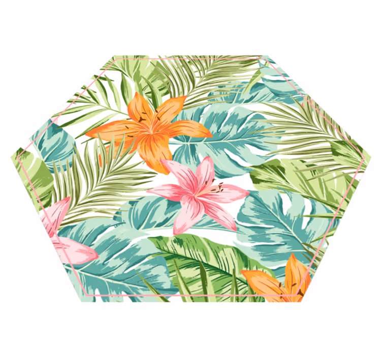 Tappeto vinile fiori flora tropicale - TenStickers
