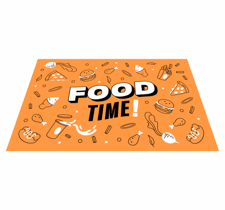 Tappeto pvc cucina illustrazione del tempo del cibo - TenStickers