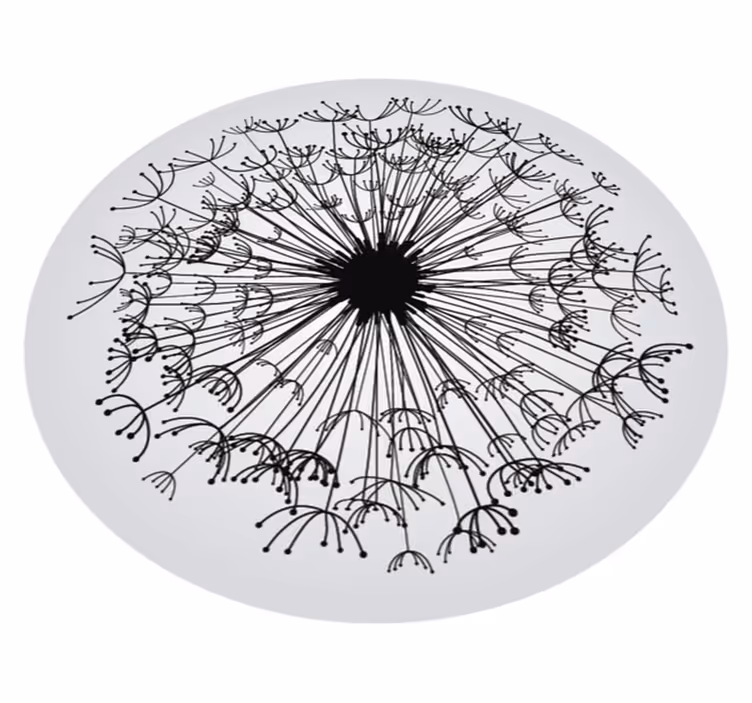Tappeto vinile fiori sagoma di dente di leone - TenStickers