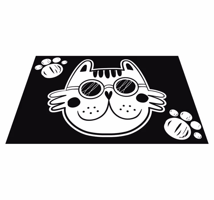 Tappeto vinile per bambini illustrazione gatto cartoon - TenStickers