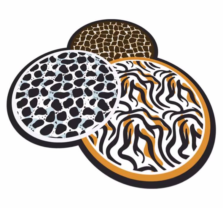 Tappeto vinile stampa animale trio con motivi safari - TenStickers