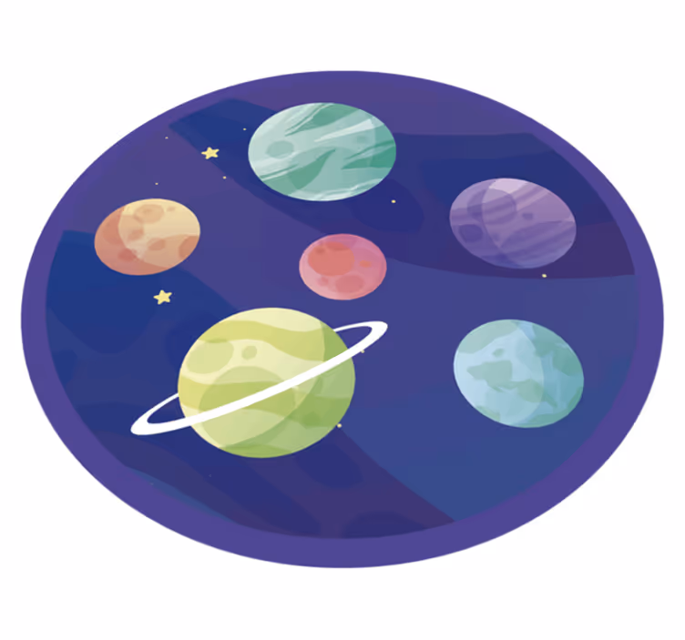 Tappeto vinile per bambini immagini di esplorazione spaziale - TenStickers