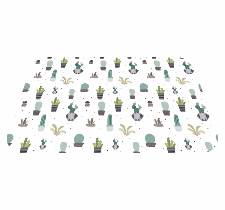 Tappeto vinile fiori modello di cactus - TenStickers